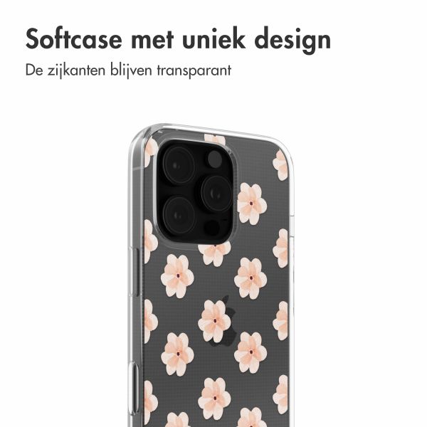 imoshion Design hoesje Apple iPhone 16 Pro - Floral Peach
