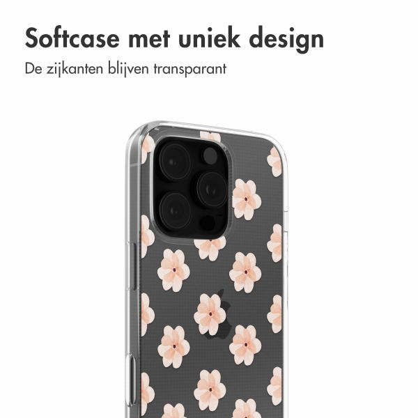 imoshion Design hoesje iPhone 16 Pro - Floral Peach