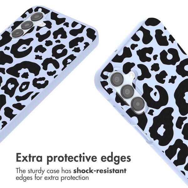 imoshion Siliconen design hoesje met koord Samsung Galaxy A15 (5G/4G) - Animal Lila