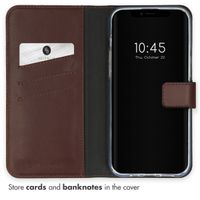 Selencia Genuine Leather Book Case Apple iPhone 15 - Brown