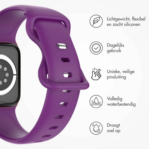 imoshion Siliconen⁺ bandje Apple Watch Series 1 t/m 9 / SE (38/40/41 mm) | Series 10 / 11 (42 mm) - Maat S/M - Purple