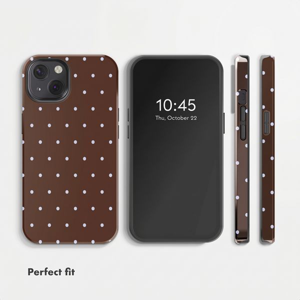 Selencia Vivid Back Cover Apple iPhone 13 - Happy Dots Chocolate