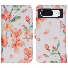 imoshion Design Softcase Bookcase Google Pixel 8 - Blossom Watercolor White