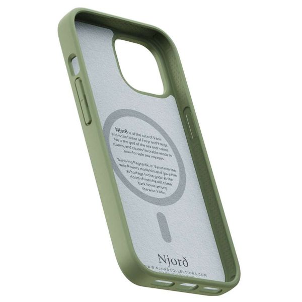 Njorð Collections Suède Comfort+ Case MagSafe iPhone 15 - Olive