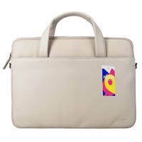 Accezz Leather Laptoptas 16 inch - Beige