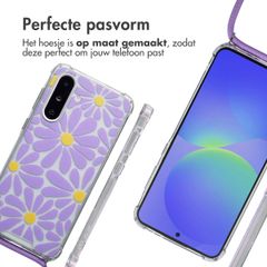 imoshion Design hoesje met koord Samsung Galaxy A36 - Tropical Violet Flowers Connect