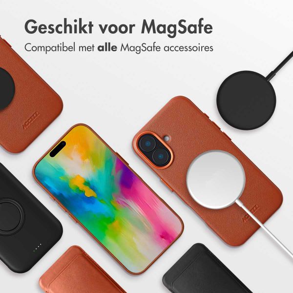 Accezz MagSafe Leather Backcover Apple iPhone 16 - Sienna Brown