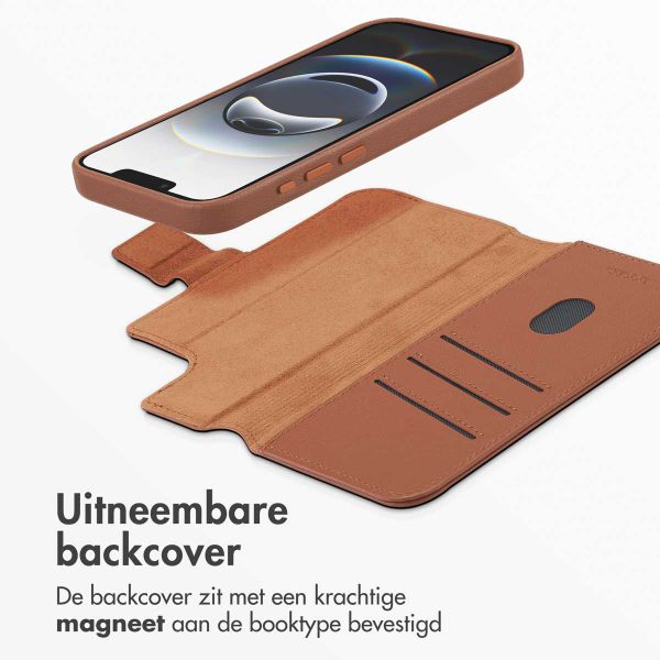 Accezz Leather Bookcase 2-in-1 met MagSafe Apple iPhone 16e - Sienna Brown