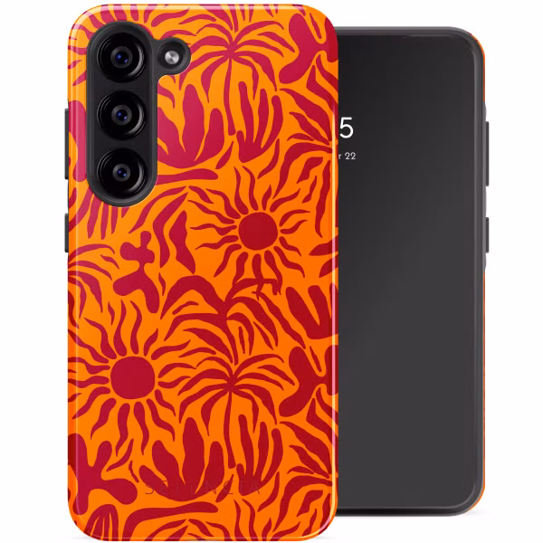 Selencia Vivid Tough Backcover Samsung Galaxy S23 - Tropical Vibes Apricot