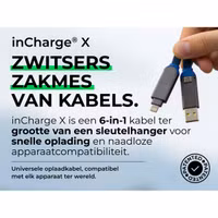 Rolling Square inCharge® X 6-in-1 sleutelhanger oplaadconnector - Black