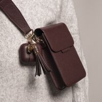 Selencia Avani Slang Telefoontasje Crossbody - Donkerrood