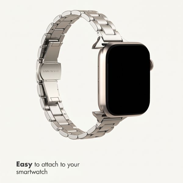Selencia Slim Steel Link Band Apple Watch | 38/40/41/42 mm - Starlight