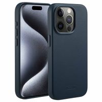 Accezz Leather Back Cover with MagSafe Apple iPhone 15 Pro - Nightfall Blue