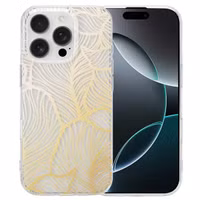 imoshion Design hoesje Apple iPhone 16 Pro - Golden Leaves Transparant