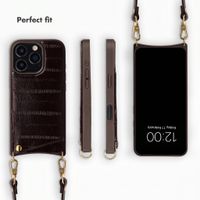 Selencia Nova Real Leather Back Cover with Card Holder Apple iPhone 16 Pro - Dark Chocolate