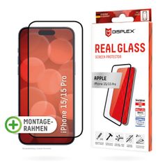 Displex Screenprotector Real Glass Full Cover Apple iPhone 15 / 15 Pro / 16
