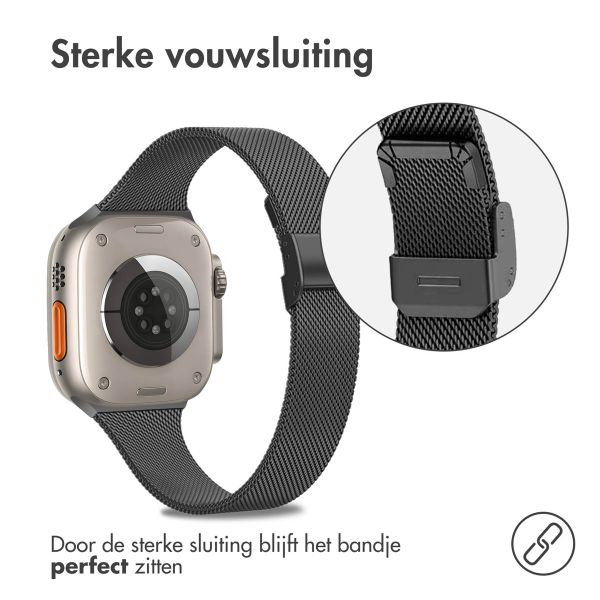 imoshion Milanees vouwbandje Apple Watch Series 1-10 / SE / Ultra (2) - 42/44/45/46/49 mm - Zwart