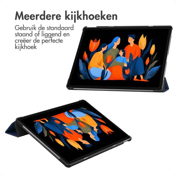 imoshion Trifold Bookcase Lenovo Idea Tab Plus - Donkerblauw
