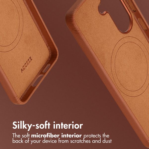 Accezz Leather Back Cover with MagSafe Samsung Galaxy S26 - Sienna Brown