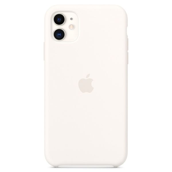 Apple 3 Pack Silicone Backcover + Clearcase iPhone 11 - White + Black + Clear