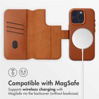 Accezz 2-in-1 Leather Bookcase with MagSafe Apple iPhone 16 Pro Max - Sienna Brown