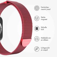 imoshion Milanees magnetisch bandje Apple Watch Series 1 - 9 / SE (38/40/41 mm) | Series 10 / 11 (42 mm) - Maat S - Rood