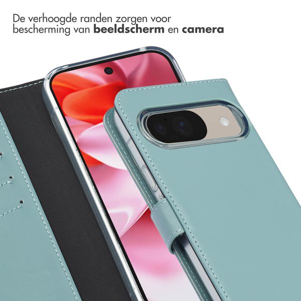 Selencia Echt Leren Bookcase Google Pixel 10 / 10 Pro - Lichtblauw