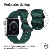 imoshion Rugged Nylon bandje Apple Watch Series 1 - 9 / SE (38/40/41 mm) | Series 10 / 11 (42 mm) - Donkergroen