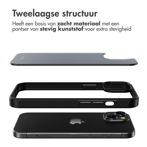 Accezz Rugged Frosted Backcover Apple iPhone 15 - Zwart