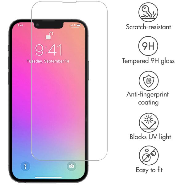 Selencia Gehard Glas Screenprotector Apple iPhone 17e / 16e / 14 / 13 / 13 Pro