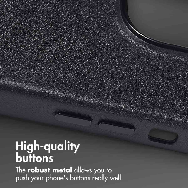 Accezz Leather Back Cover with MagSafe Apple iPhone 14 Pro - Onyx Black