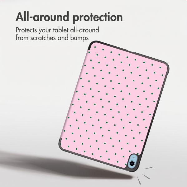 imoshion Design Trifold Case Apple iPad 11 (2025) 11 inch A16 / iPad 10 (2022) 10.9 inch - Happy Dots
