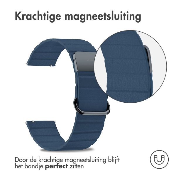 imoshion Magnetisch lederen bandje  - Universeel 22 mm aansluiting - Blauw