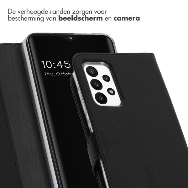 Selencia Echt Leren Bookcase Samsung Galaxy A23 (5G) - Zwart