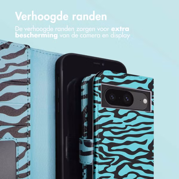 imoshion Design Bookcase Google Pixel 8a - Black Blue Stripes