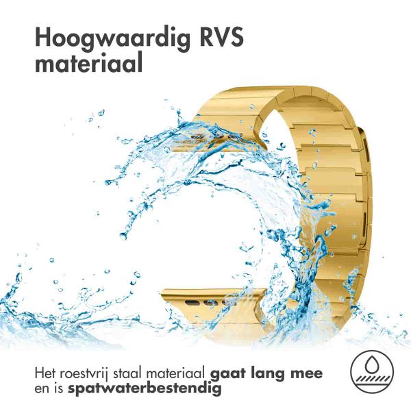 Selencia Stalen magnetisch bandje Apple Watch Series 1 t/m 9 / SE (38/40/41 mm) | Series 10 / 11 (42 mm) - Goud