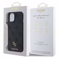 Guess 4G Metal Logo Backcover MagSafe Apple iPhone 15 - Zwart