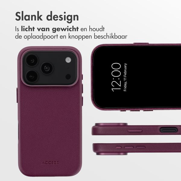 Accezz MagSafe Leather Backcover Apple iPhone 18 Pro Max / 17 Pro Max - Heath Purple