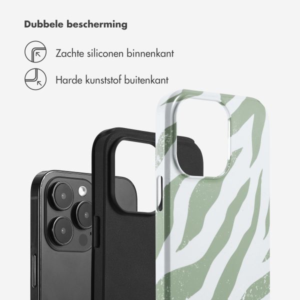 Selencia Vivid Tough Backcover iPhone 14 Pro Max - Colorful Zebra Sage Green