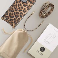 Selencia Nova Phone Case with Cord and Card Holder Apple iPhone 16 Pro Max - Leopard