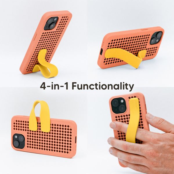 Callbuddy Hoesje met Strap Apple iPhone 17e / 16e / 15 / 14 / 13 - Coral Pop
