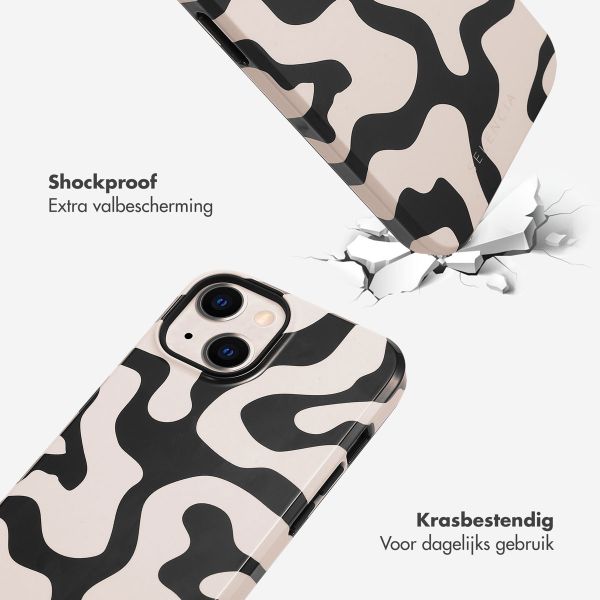 Selencia Vivid Tough Backcover iPhone 14 - Art Wave Black