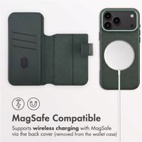Accezz 2-in-1 Leather Bookcase with MagSafe Apple iPhone 18 Pro / 17 Pro - Cedar Green