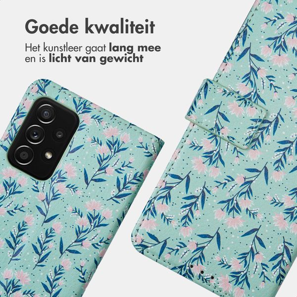 imoshion Design Bookcase Samsung Galaxy A52(s) (5G/4G) - Blue Flowers