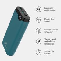 imoshion Powerbank 20.000 mAh - 22,5W Snellader - USB-C / USB-A - Petrol Green
