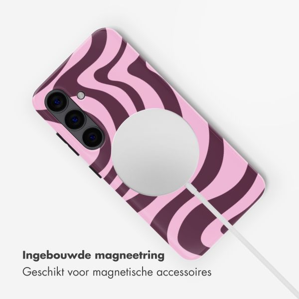 Selencia Vivid Backcover met MagSafe Samsung Galaxy S24 - Wavy Swirl Pink Plum