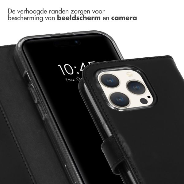Selencia Echt Leren Bookcase Apple iPhone 15 Pro - Zwart