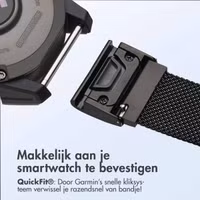 imoshion QuickFit® Milanees bandje Garmin Watch | 22 mm aansluiting - Zwart