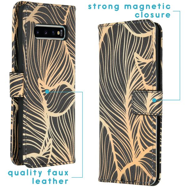 imoshion Design Softcase Bookcase Samsung Galaxy S10 - Golden Leaves
