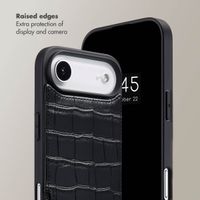 Selencia Nova Croco Phone Case with Cord and Card Holder Apple iPhone Air - Black